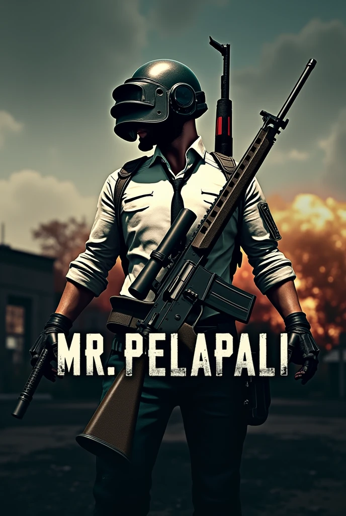 Mr Pelapali name logo in pubg with m416 gun with xsute