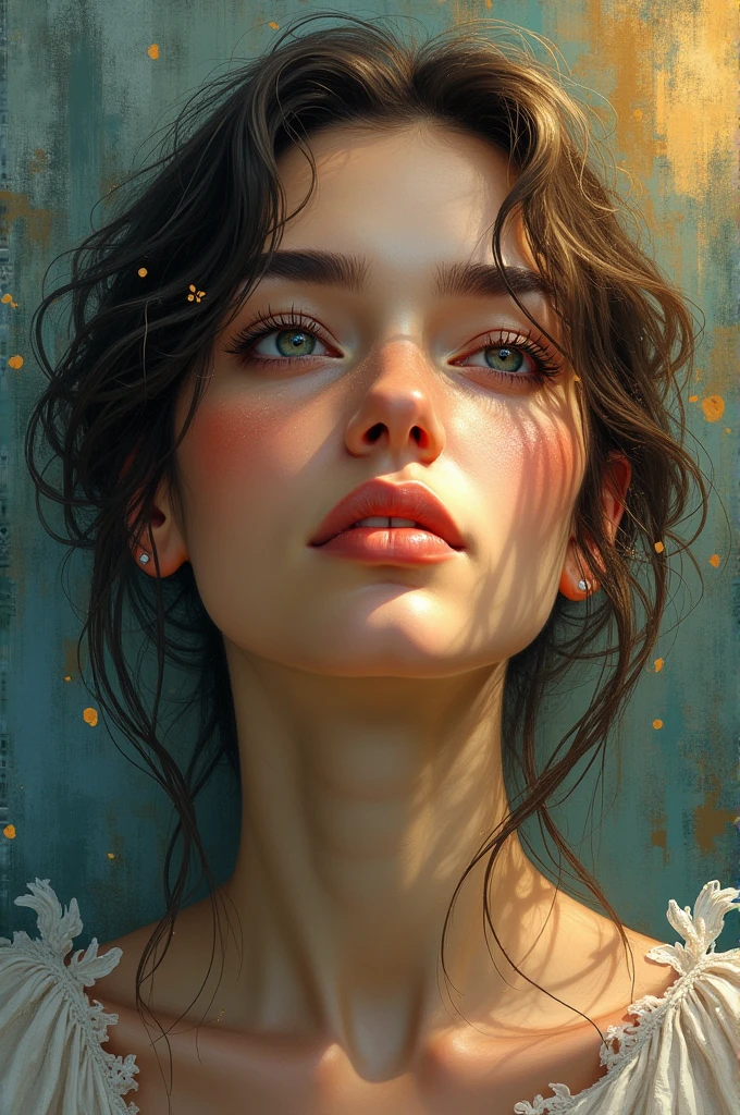 I am the perfect portrait where the combination of creativity and reality in a painting where I represent the dream of a woman who seeks love within her , message love exists in each one of us , real very real , 48k uses the cinematic rule of thirds