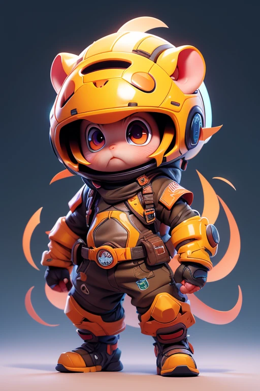 Create a monster image, a baby gerbil.. The body is transparent and can be seen through. The image is sharp and detailed., with beautiful colors.. With arms, leg, eyes, mouth, พื้นหลังสีlegว