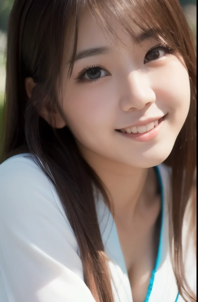 best quality, face focus, soft light, ultra high res, (photorealistic:1.4), RAW photo,(Shinozaki Ai), white skin, kawaii,
1 Japanese girl, solo, cute, smile, (pupil, lights in the eyes), detailed beautiful face, Medium-sized breasts,(high resolution detail of human skin texture),(long hair),(portrait), upper body, white traditional kimono