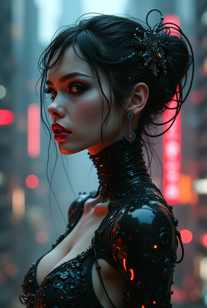 closeup a lovely cyberpunk embellished cute erotic vampire beautiful body, scifi, futuristic, utopian, cyberpunk, body parts, wires, circuits, highly detailed, octane render, cinematic, ayami kojima, karol bak, greg hildebrandt, and mark brooks, hauntingly surreal, gothic, highly detailed and intricate, rich deep colors., sf, intricate artwork masterpiece, ominous, matte painting movie poster, golden ratio, trending on cgsociety, intricate, epic, trending on artstation, by artgerm, h. r. giger and beksinski, sf, intricate artwork masterpiece, sf, intricate artwork masterpiece, ominous, matte painting movie poster, golden ratio, trending on cgsociety, intricate, epic, trending on artstation, by artgerm, h. r. giger and beksinski, highly detailed, vibrant, production cinematic character render, ultra high quality model