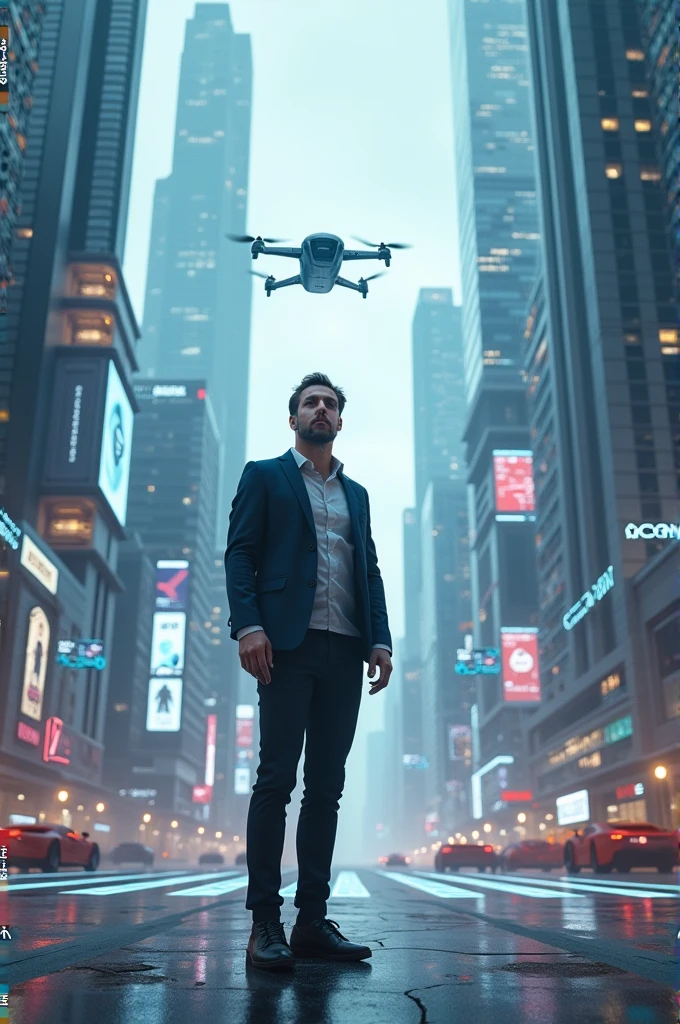 A man teleported in a smart city