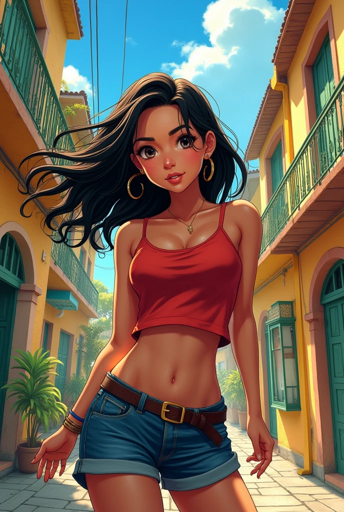 storyboard , anim female character, brazilian style , Manga comic , detailed art , speak portuguese Manga anime hentai