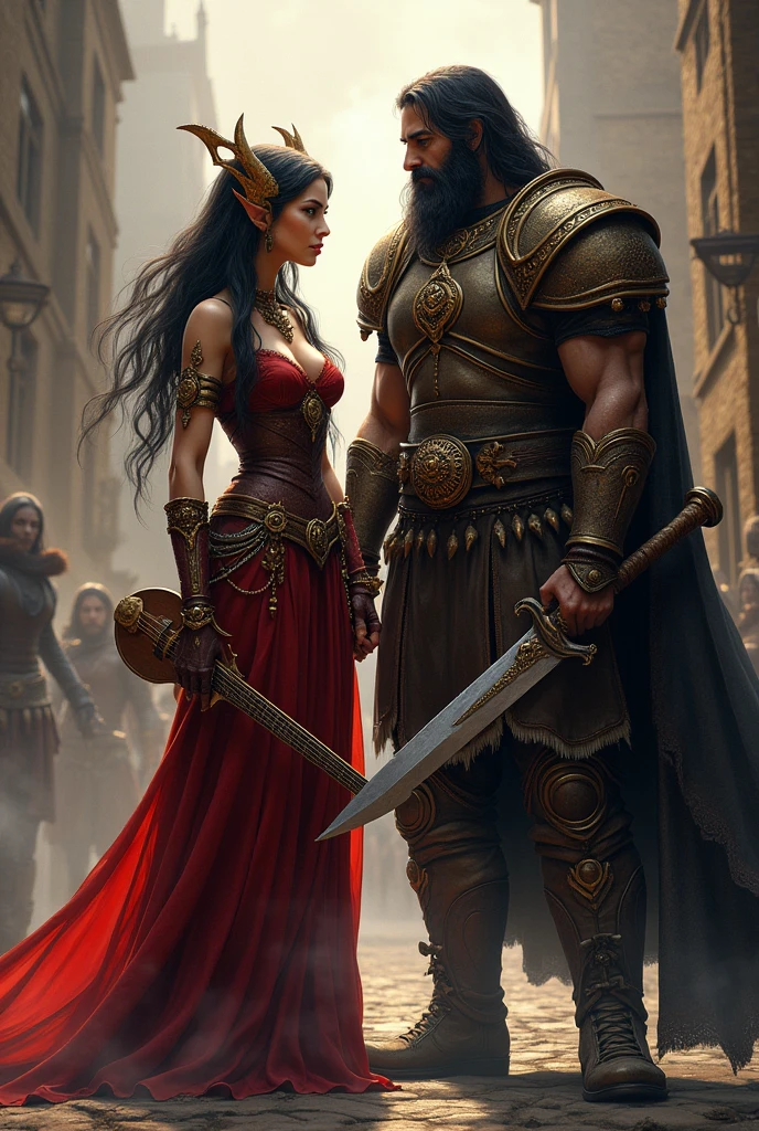 Alfira, Karlach, tifling, Baldur's Gate 3, 2 woman's, bard, barbarian, party 