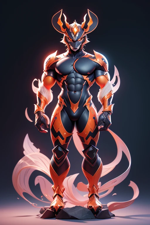 Create a picture of a monster, a danda ant.. The body is transparent and can be seen through. The image is sharp and detailed., with beautiful colors.. With arms, leg, eyes, mouth, พื้นหลังสีlegว