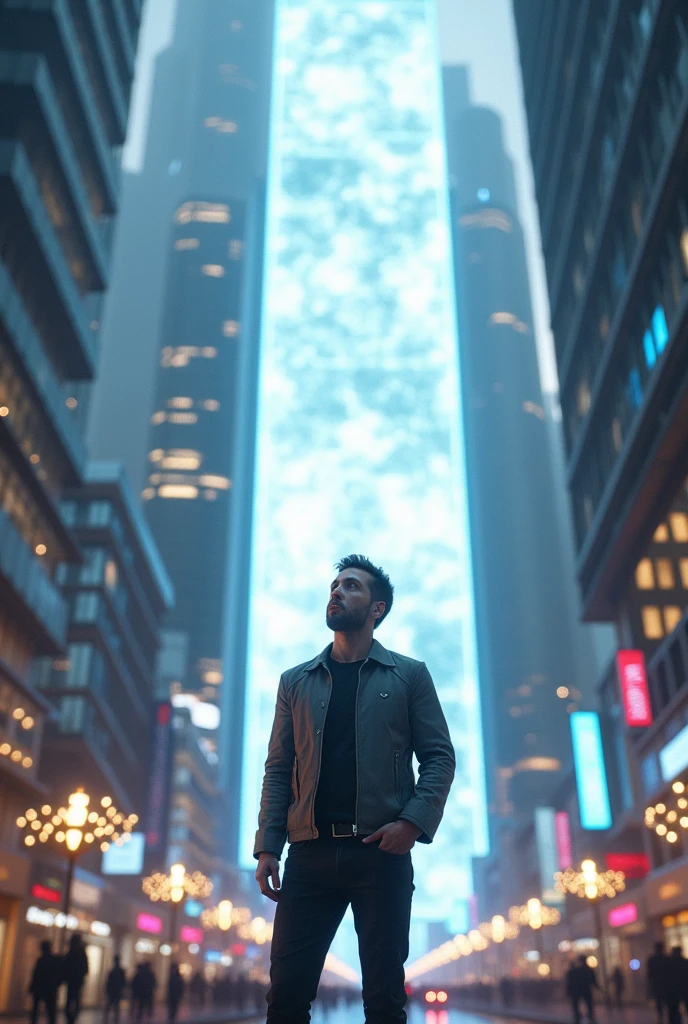 A man teleported in a smart city add a teleported wall between two city