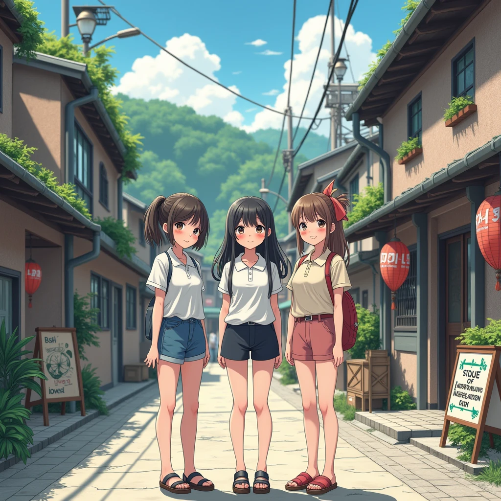 (((masterpiece、Highest quality)))、Cute girls gather、Three girls in summer clothes、beautiful girl、((Detailed and cute face、Big beautiful eyes))、((horrorp、Showa Retro:1.2、Haunted house:1.2、Hot Spring Town、Hot spring facilities、Special baths、stage))、Places to visit in Japan、(Detailed and cute face:1.3、Nipples、Pussy、Anal)、(Poor conditions、smile、Japan's poor neighborhoods、Dim and unsanitary、Standing Bar、みんなで楽しくdiet、Crumbling underground shopping mall:1.3)、屋台のdiet店、stage、sewage、Dirty shop、street vendors、Unsanitary and abandoned city、smile、diet、Poor person々