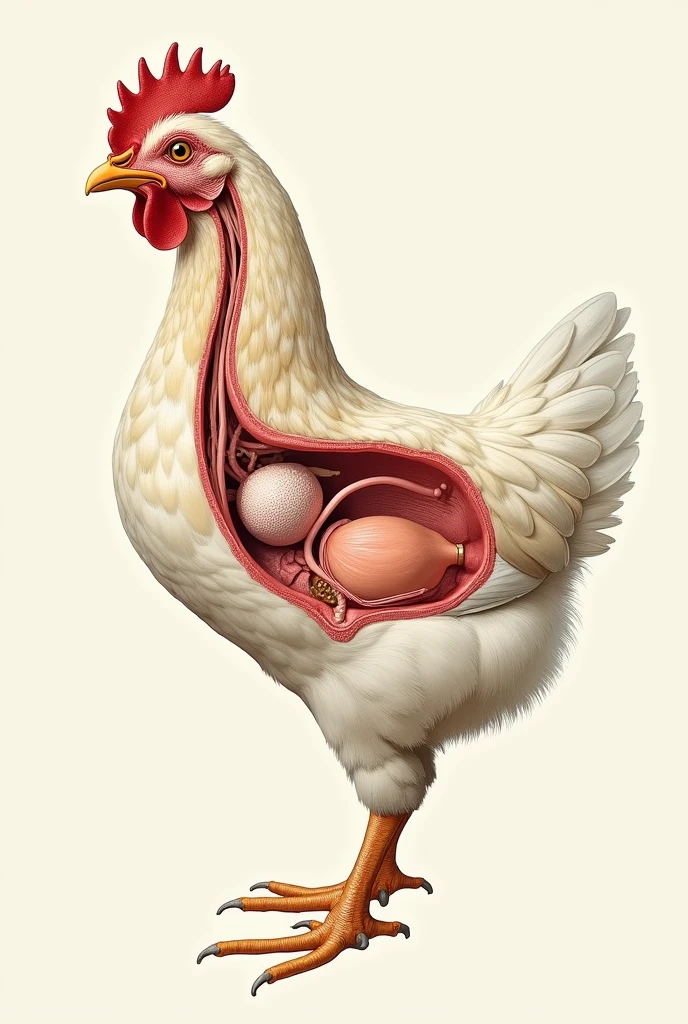 Reproductive system of a female chicken