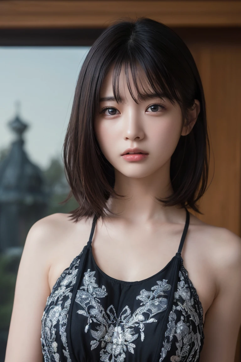 (Highest quality:1.4),(masterpiece:1.4),(Realistic:1.4),(Realistic:1.2),(超High resolution, RAW Photos:1.4),(High resolution, Very detailed:1.2),(8k:1.2),,check,a photo of a dark-haired,one person's,alone,(In underwear),Big Breasts,((Upper Body:1.3))