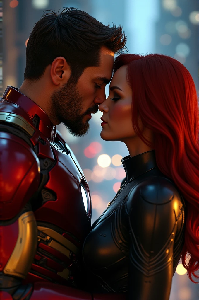 Ironman kissing natasha