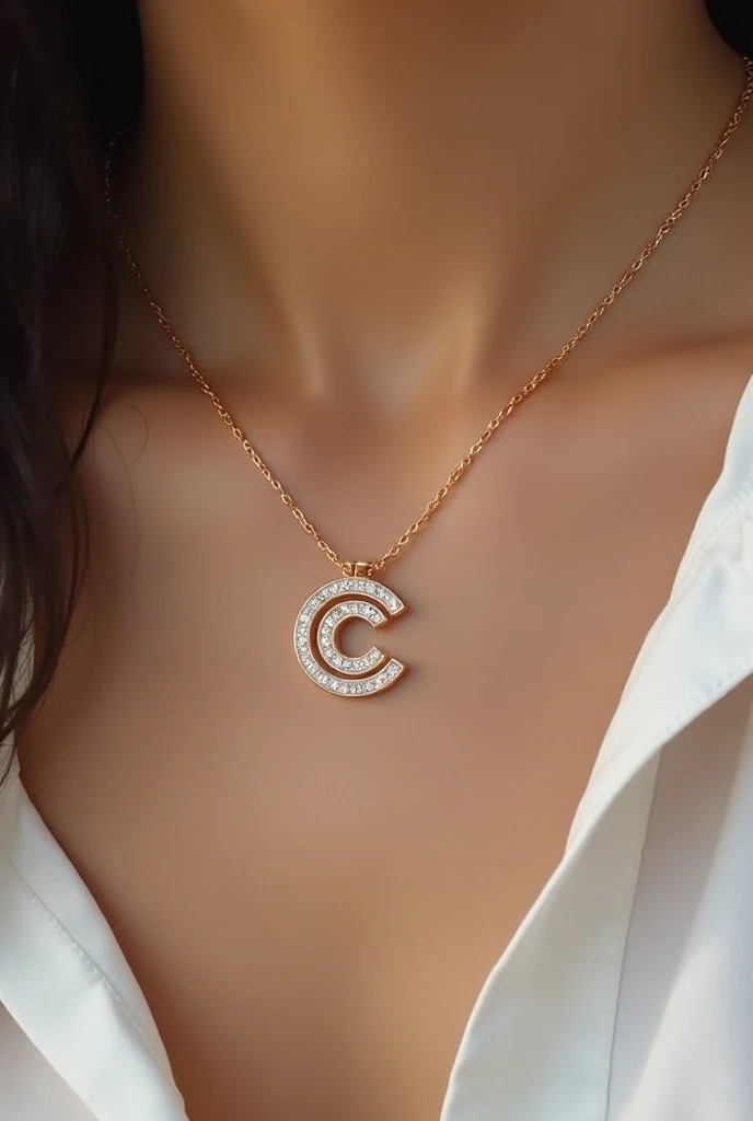 make a c-shaped pendant necklace and there must be a birth date on the back of the necklace