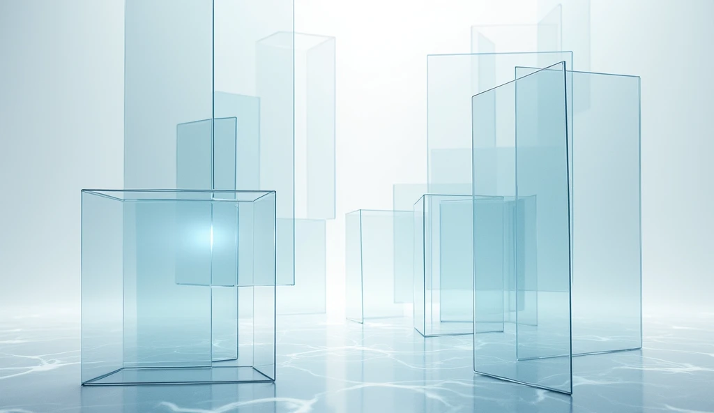 Glass,Transparency,Geometric patterns,Sense of space,poster