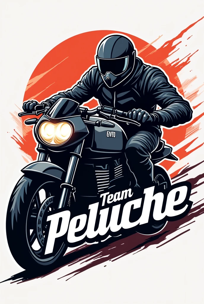 Logo for a sports biker group called "Team peluche"