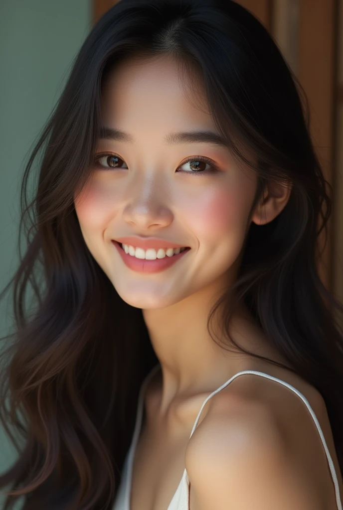 20 years old Vietnamese girl with long hair