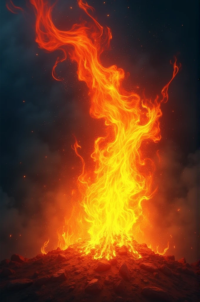 A flame that burns: A drawing of a flame burning in the dark, representing passion and the search for truth. easy to make
