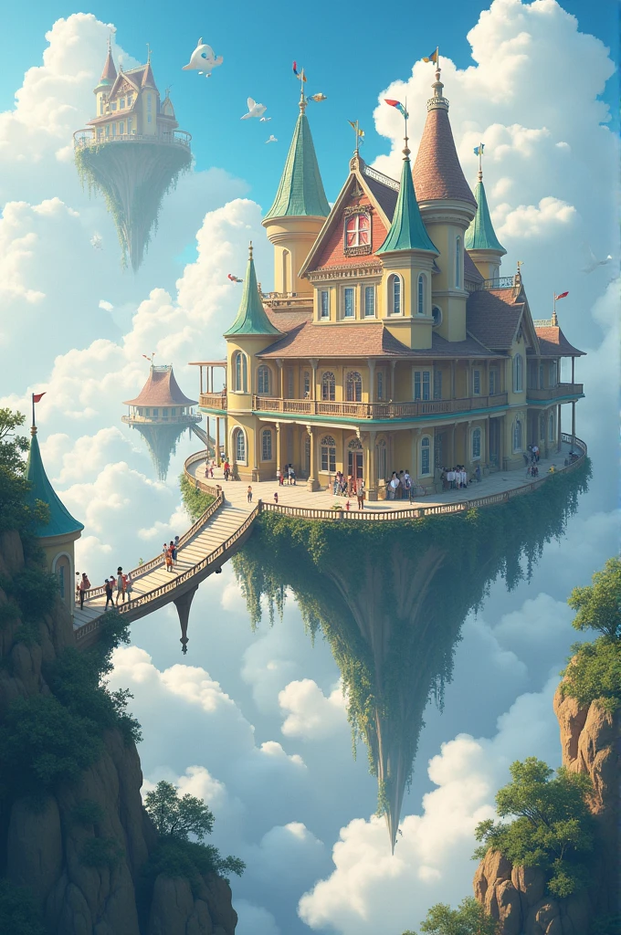 School in clouds