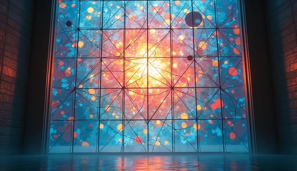 Stained Glass,Transparency,geometry,space intertwined,poster