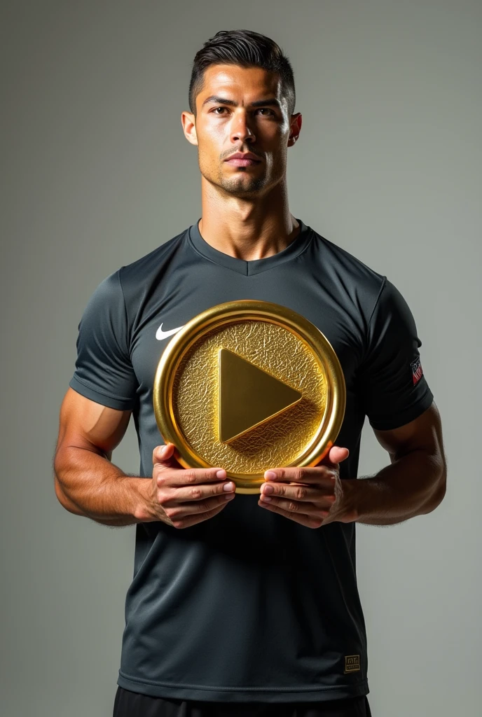 Cristiano ronaldo with golden play button