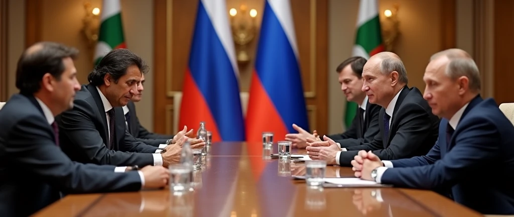 Pakistani prisdent Imran Khan meet Russia prisdent putin