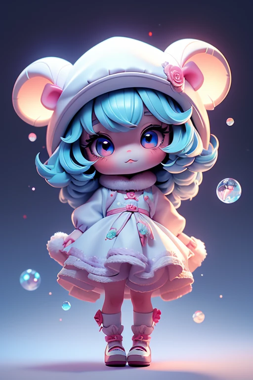 Create a picture of a little lamb monster. . The body is transparent and can be seen through. The image is sharp and detailed., with beautiful colors.. With arms, leg, eyes, mouth, พื้นหลังสีlegว