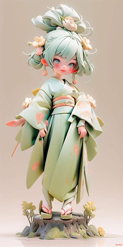 (masterpiece,ultra-detailed,best quality,8K,illustration,shaved:1.2),(petite girl:1.0) sensu pose, folding fan, 1girl, kimono