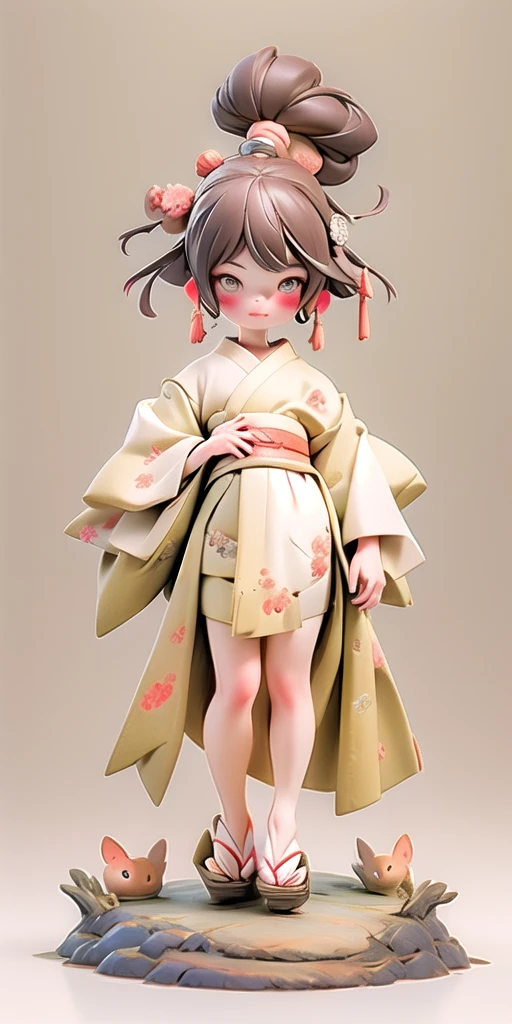 (masterpiece,ultra-detailed,best quality,8K,illustration,shaved:1.2),(petite girl:1.0) sensu pose, folding fan, 1girl, kimono