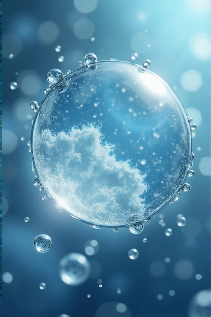 Make a more or less realistic image of the subject "oxygen active substance of the air"
