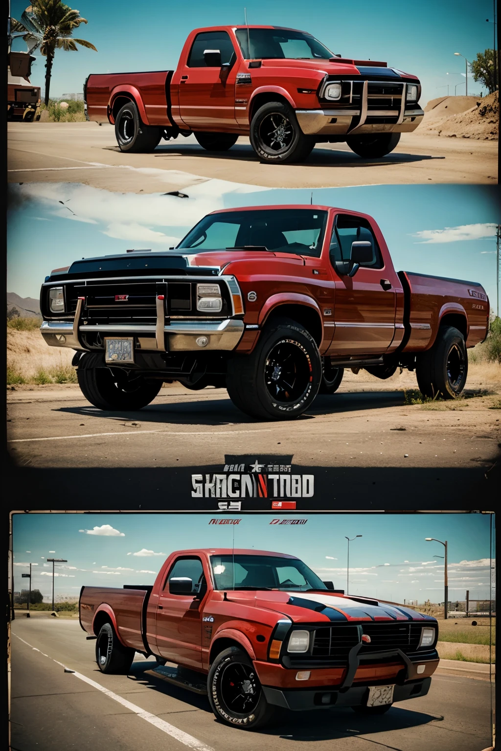 muscular american trucks in nfs theme poster