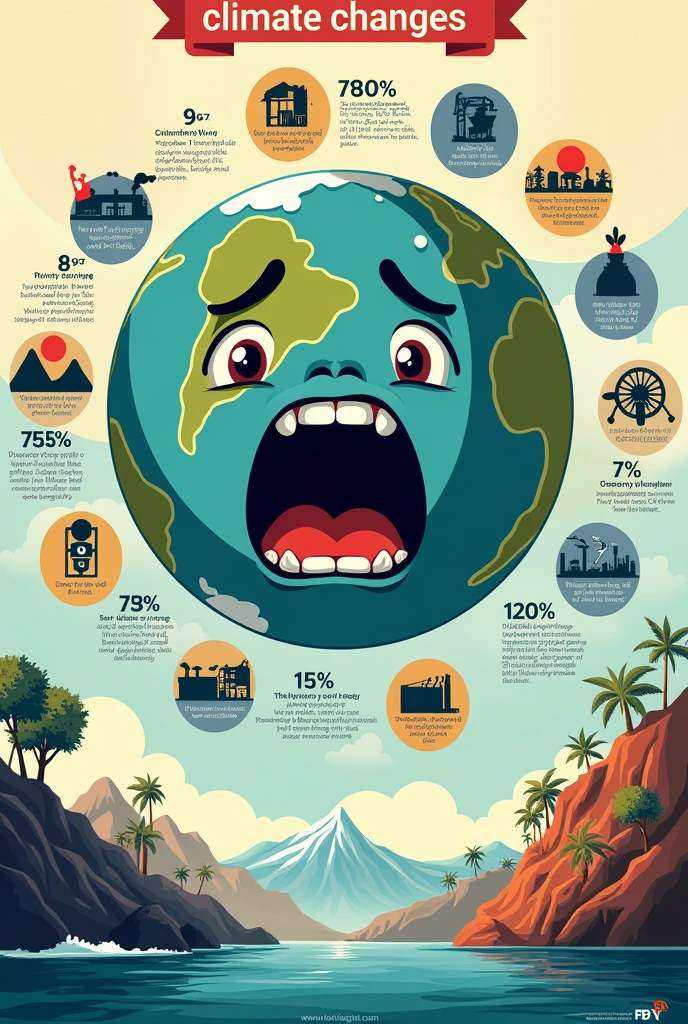 make me a simple Infographic About Climate change and that should be creative 