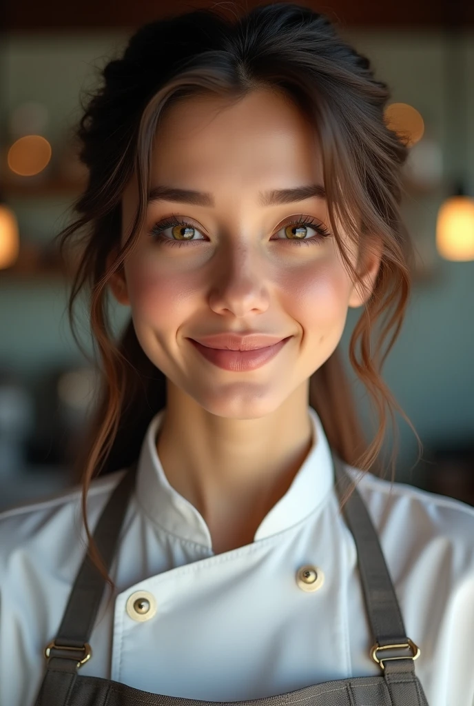 Young handsome best female looking chef