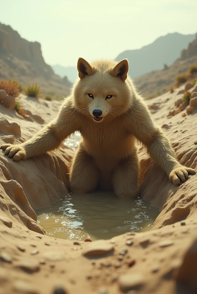 Naked furry in quicksand