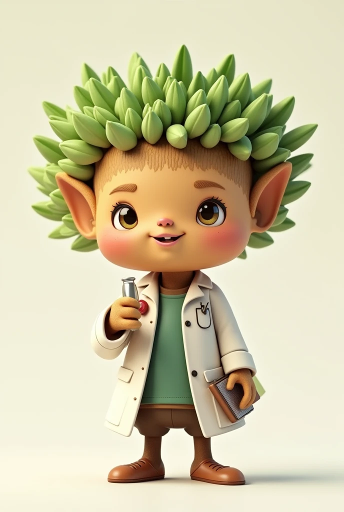 Image character of camphor tree cute Put on a lab coat