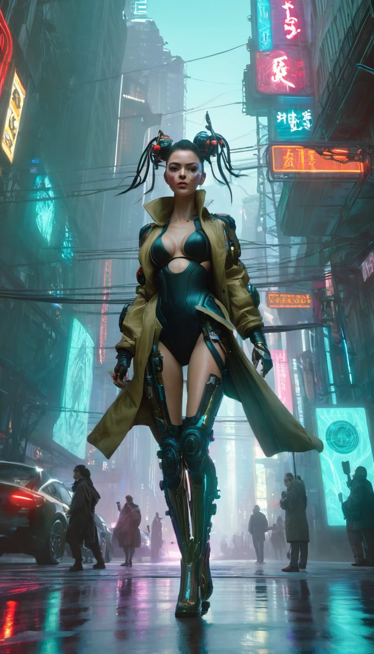 cyberpunk, Movie Frame, The endless future, ultra realistic, 8ก, lively, details, ZBrush, comic book illustration, Trending at artstation, By Peter Mohrbacher, by WLOP, By Ruean Jia, By Alphonse Mucha, By Dmitry Prozorov, By Norman Rockwell,