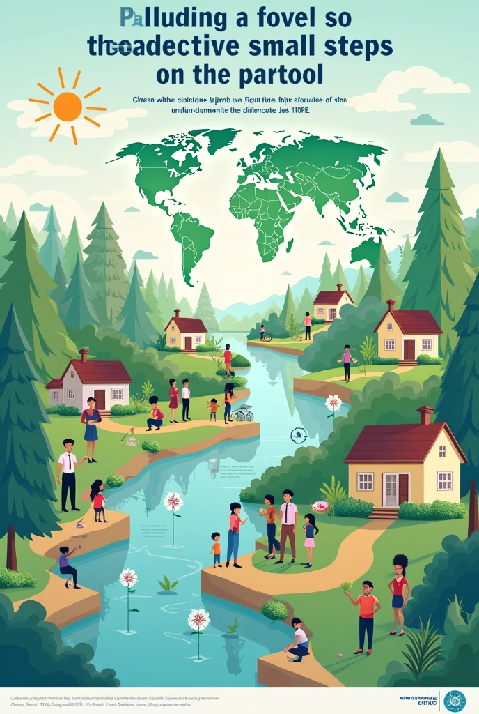 Infografis tentang “Catalyzing
Global Change: Small Steps for Environmental Sustainability, Monumental Impact on
Sustainable Development Goals.”