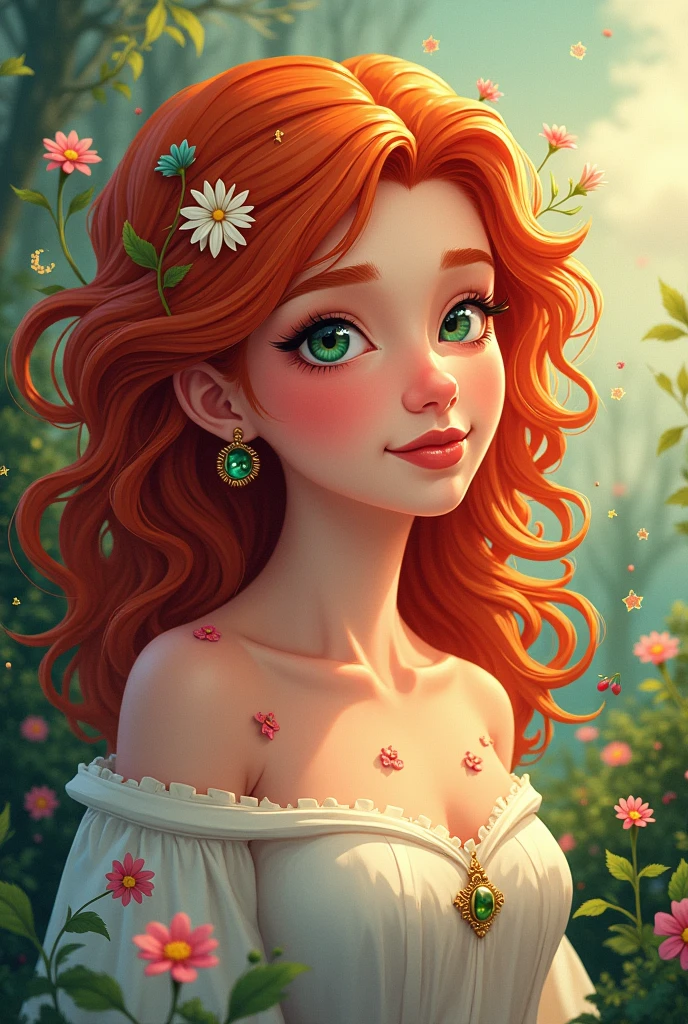 Woman, Curly Hair, Toon, Redhead, Character Inspired by Life, Goddess.