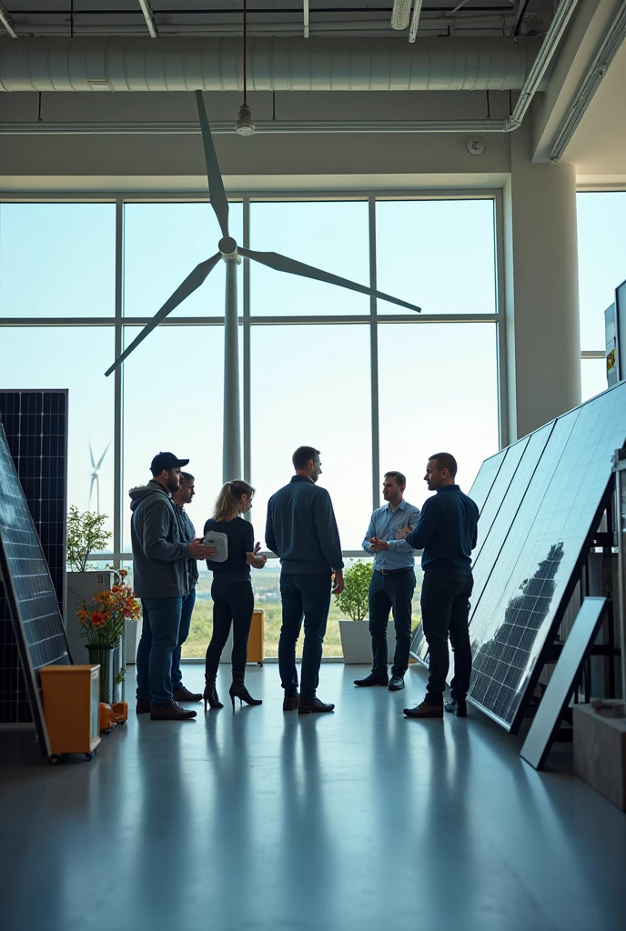 Advertising image for the sale of solar equipment and wind generators
