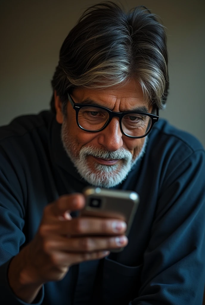 Amitabh bacchan using mobile