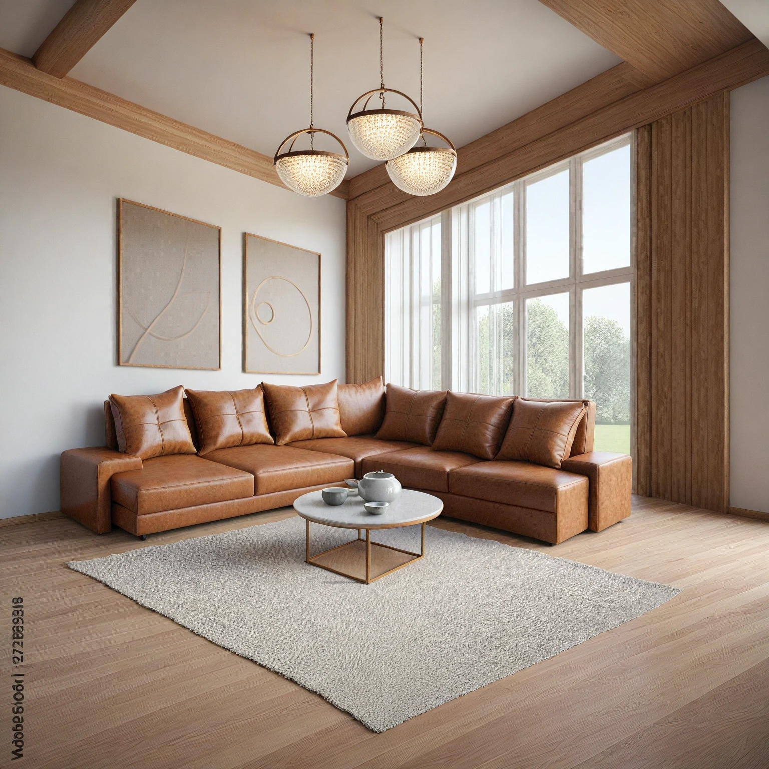 RAW photo, masterpiece, a view of a ( LIVING ROOM :1.3) with a couch, chairs, and a chandelier, highly detailed interior, neo - classical style, neoclassical style, neoclassicism style, interior architect architectural visualization, neoclassical style, in style of classicism, white light sun, rendered in vray, rendered in v-ray, rendered in unreal engine 3d, (photorealistic:1.2), (photorealistic:1.5), best quality, ultra high res, architechture, (leather sofa detail:1.5), neoclassic house, (detailed railing neoclassic:1.5), luxury neoclassical villa, (mable floor details:1.5), (detailed neoclassical carpet:1.5), in the style of neoclassical scene, glass windows, best quality, (Intricate lines:1.5), ((Photorealism:1.5)),(((hyper detail:1.5))), archdaily, award winning design, (dynamic light:1.3), (day light:1.2), (perfect light:1.3), (shimering light :1.4),  refection glass windows, (curved line architecture arch:1.2), photorealistic, FKAA, TXAA, RTX, SSAO, Post Processing, Post-Production, CGI, VFX, SFX, Full color,((Unreal Engine 5)), Canon EOS R5 Camera + Lens RF 45MP full-frame CMOS sensor, HDR, Realistic, Cinematic intricate detail, extreme detail, science, hyper-detail, FKAA, super detail, super realistic, crazy detail, intricate detail, nice color grading, reflected light on glass, eye-catching wall lights, unreal engine 5, octane render, cinematic, trending on artstation, High-fidelity, Viwvid, Crisp, Sharp, Bright, Stunning, ((Lifelike)), Natural, ((Eye-catching)), Illuminating, Flawless, High-quality,Sharp edge rendering, medium soft lighting, photographic render, detailed archviz, ((( Pachyloba, Doussie, Afzelia wooden : 1.7 ))),((( organe wooden : 2.5 )))