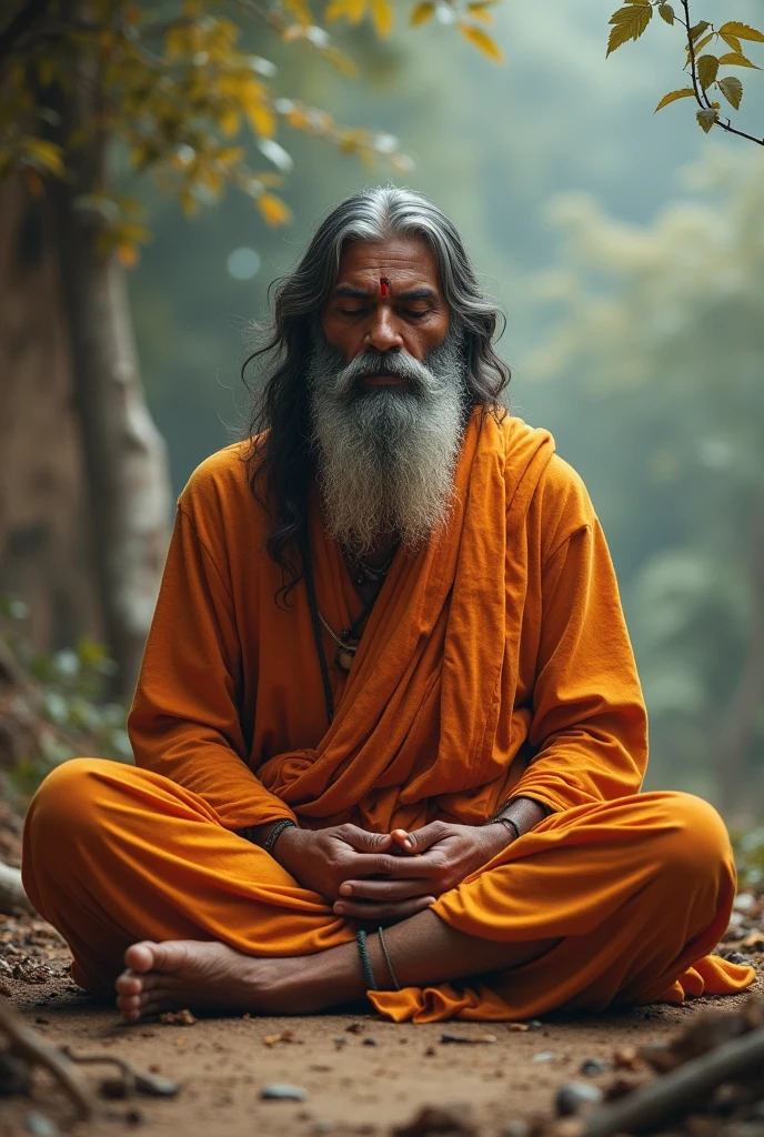 [Cut to: साधु या संत ध्यान करते हुए]