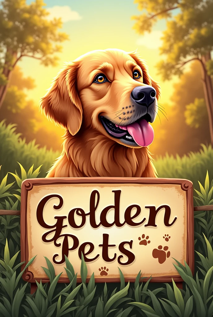 A sign that says Golden Pets Vet