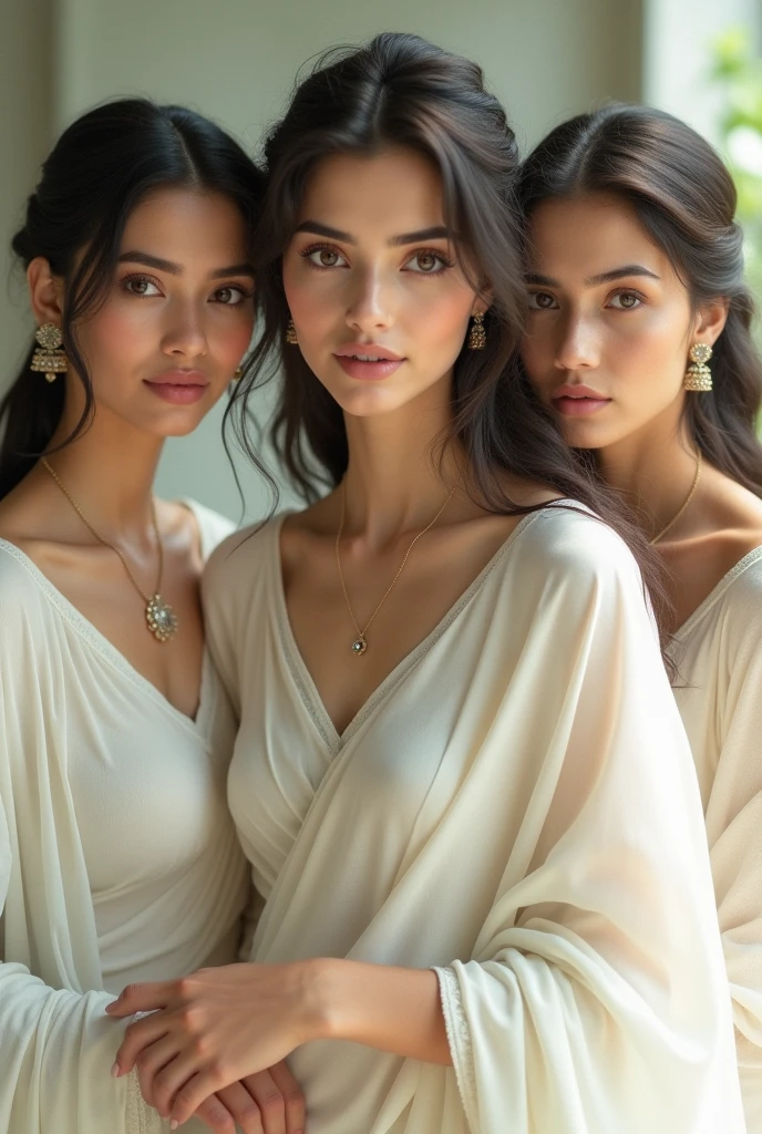 Beautiful women in Indian dress white