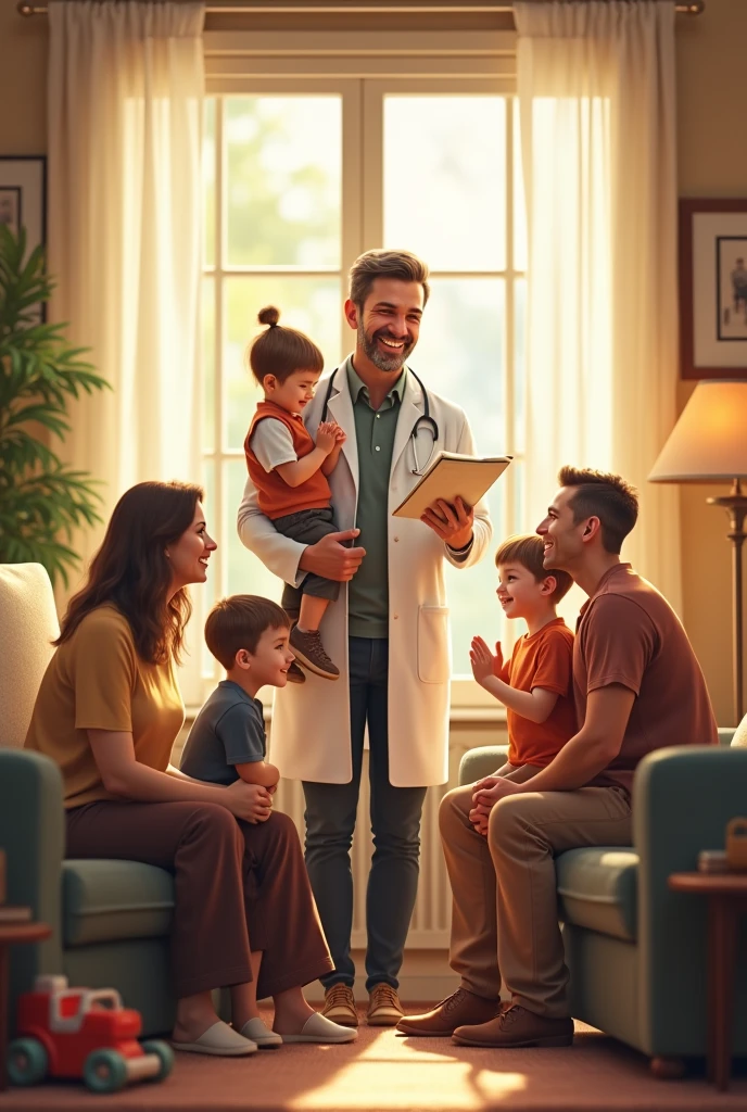 doctor with his family