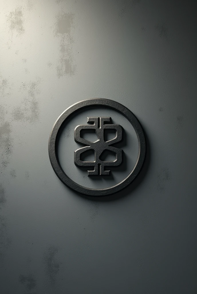 Make a blank logo, gray and black that says "Steel Baker" with minimalist letters that look like ancient symbols and the text combines with gym stuff