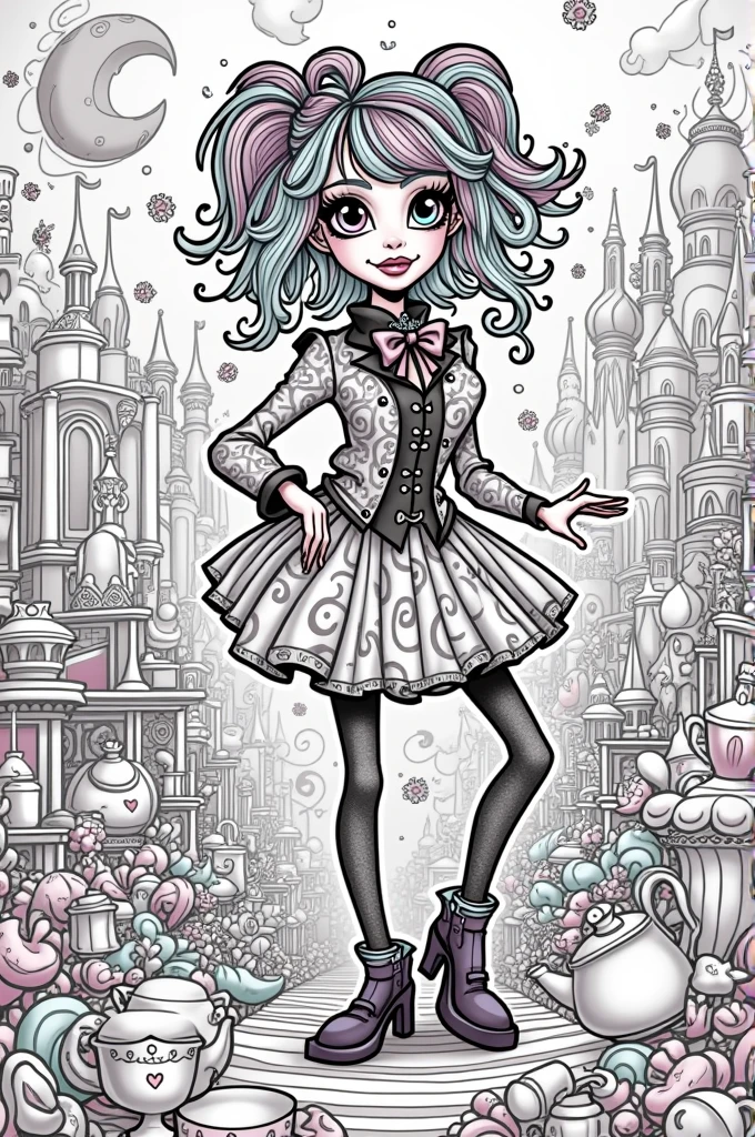 coloring page, mad hatter&#39;s daughter, Ever afther higth