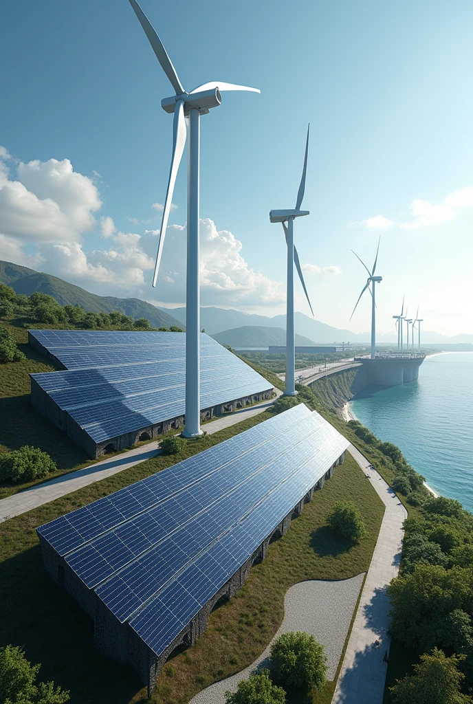 Image of solar panel and wind generator that attracts a lot of attention