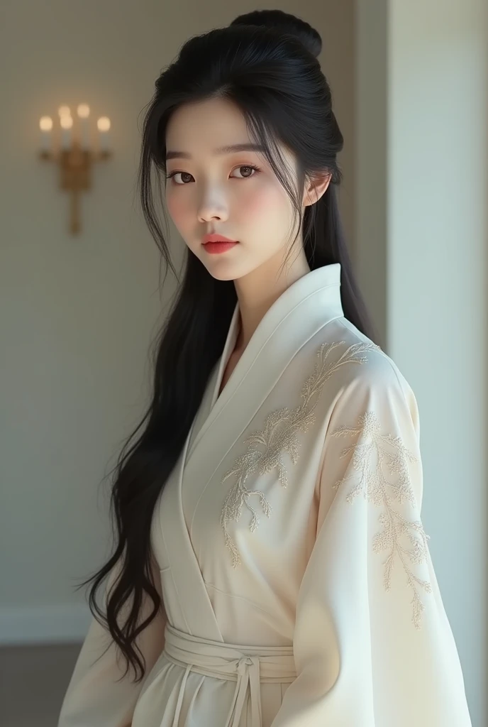 generate an korean beautiful girl with a formal wear age 19