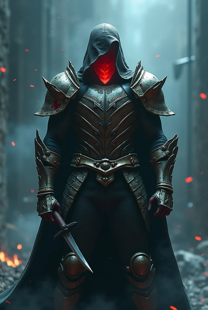 The armor is completely destroyed and the power of the beast sealed inside the armor is erupting.,The headmail is half peeled off, and red light is leaking out.,The human who released Fenrir's seal,dante.Virgil,dmc,stylish,Samurai,Ship-cutting knife