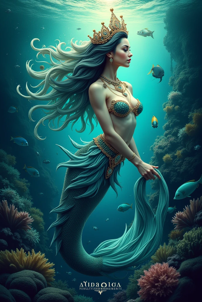 Logo for jewery brand named Atlanteia. Sea themed, fantasy