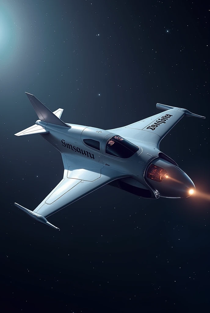 Airoplane in the space with the name sanjana lagin diwali 🤘