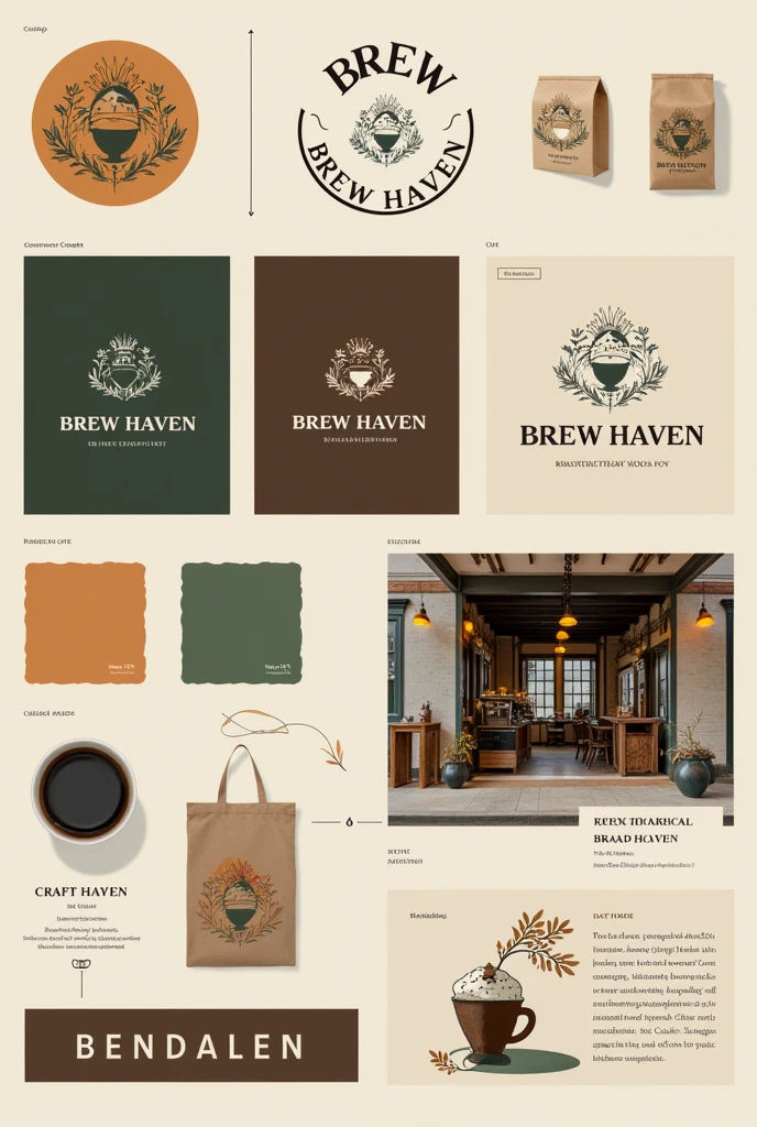 Imagine you’ve been hired to create a brand identity for a new coffee shop called “Brew Haven.” Design the following: